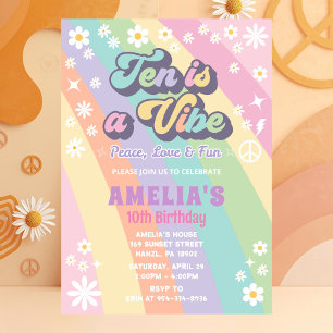 Ten is a vibe birthday invitation