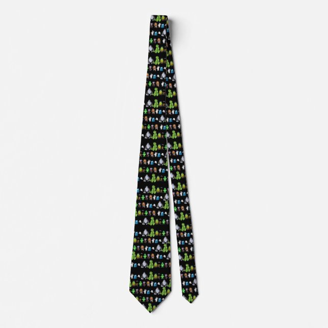 Ten Little Monsters Tie(Black) Tie (Front)