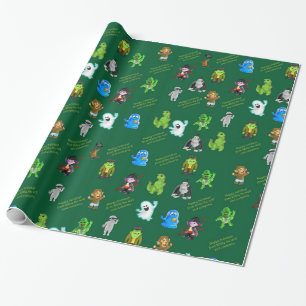 Ten Little Monsters:Wrapping Paper Green