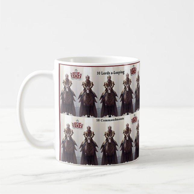Ten Lords a-Leaping, 10th Day of Christmas mug (Left)