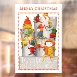 TEN LORDS A LEAPING 12x18 Window Cling