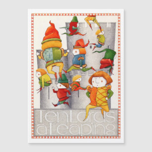 TEN LORDS A LEAPING 5x7 Magnetic Card