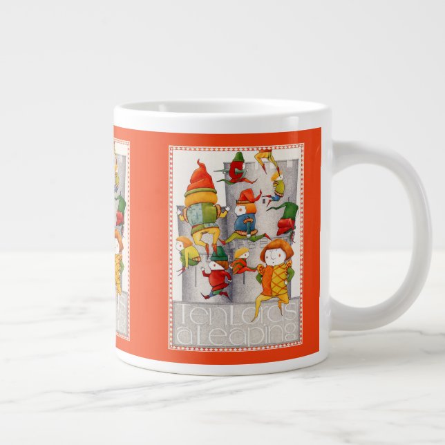 TEN LORDS A LEAPING Big Mug - Red (Right)