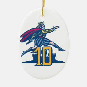 Ten Lords a-Leaping Ceramic Ornament
