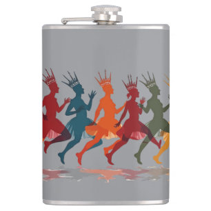 Ten Lords A Leaping Cut-Out Stencil-Style 3 Hip Flask