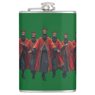 Ten Lords A Leaping Cut-Out Strencil-Style 6 Hip Flask