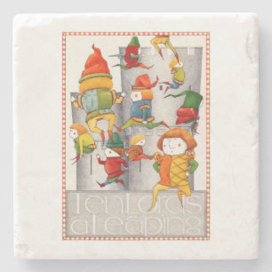 TEN LORDS A LEAPING Marble Stone Coaster