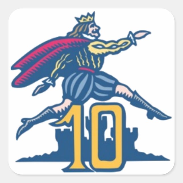 Ten Lords a-Leaping Square Sticker (Front)