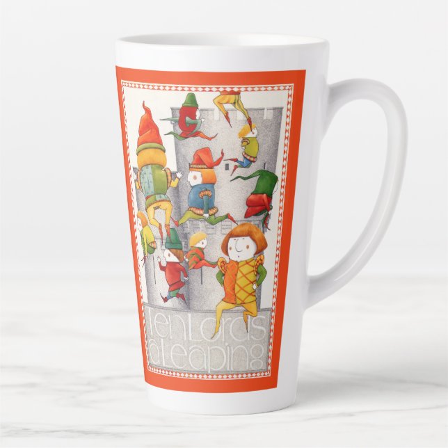 TEN LORDS A LEAPING Tall Latte Mug - Red (Right)