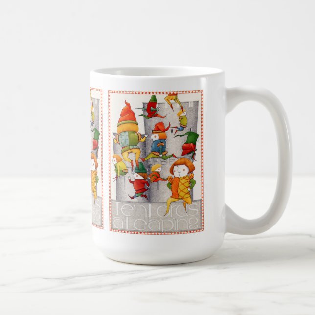 TEN LORDS A LEAPING Tall White Mug  (Right)