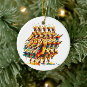Ten Lords a-Leaping   Twelve Days of Christmas Ceramic Ornament