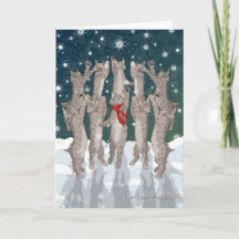 Ten Lynx a-Leaping Holiday Card