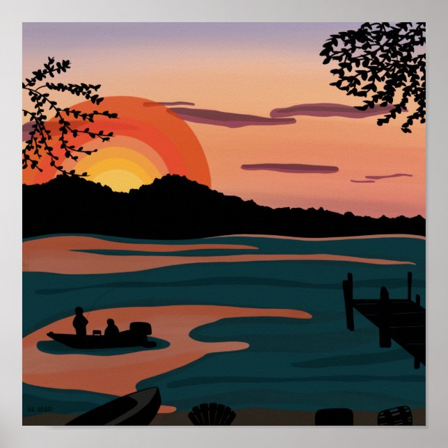 Ten Mile Lake Sunset Poster (Front)