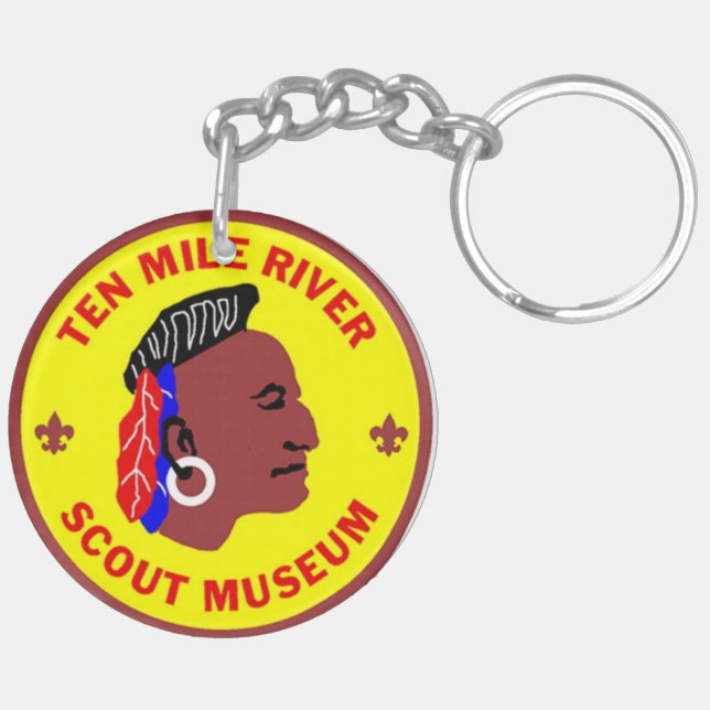 Ten Mile River Scout Museum Logo Acrylic Keychain (Back Left)