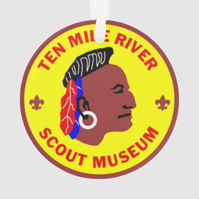 Ten Mile River Scout Museum Logo Acrylic Ornament (Back)