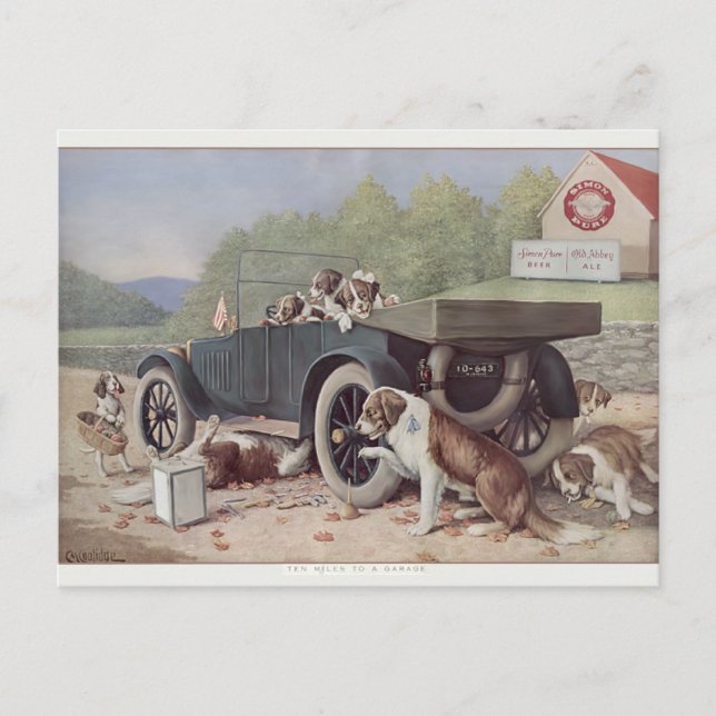Ten Miles to a Garage - Postcard (Front)