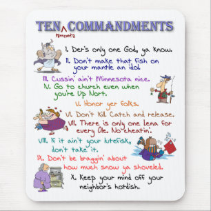 Ten Minnesota Commandments Mousepad