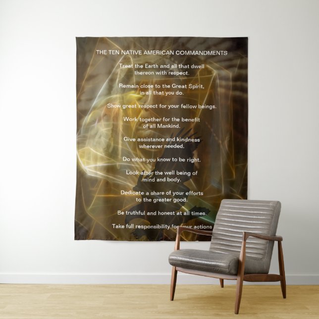 Ten Native American Indian Commandments Tapestry (In Situ)