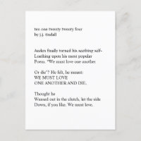 ten one twenty twenty four Postcard