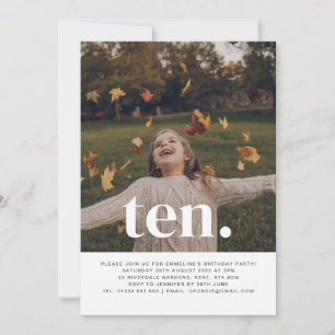 Ten Photo Birthday Invitation