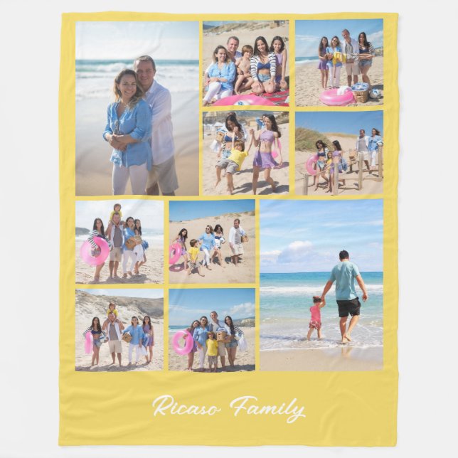 Ten Photo Template Personalised By You Fleece Blanket (Front)