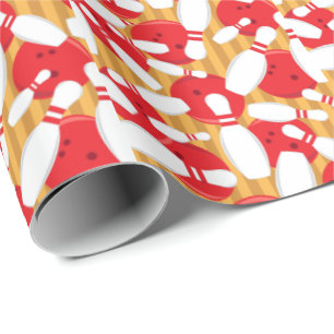 Ten Pin Bowling Birthday Party Patterned Wrapping Paper