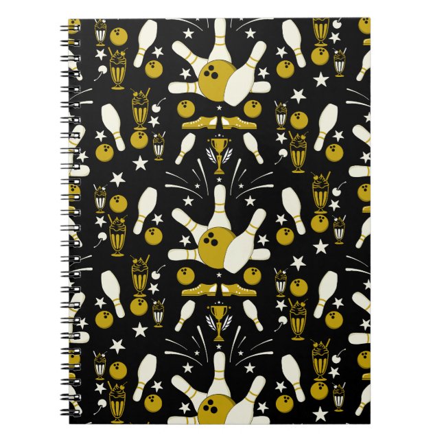 Ten Pin Bowling Home Decor Notebook (Front)