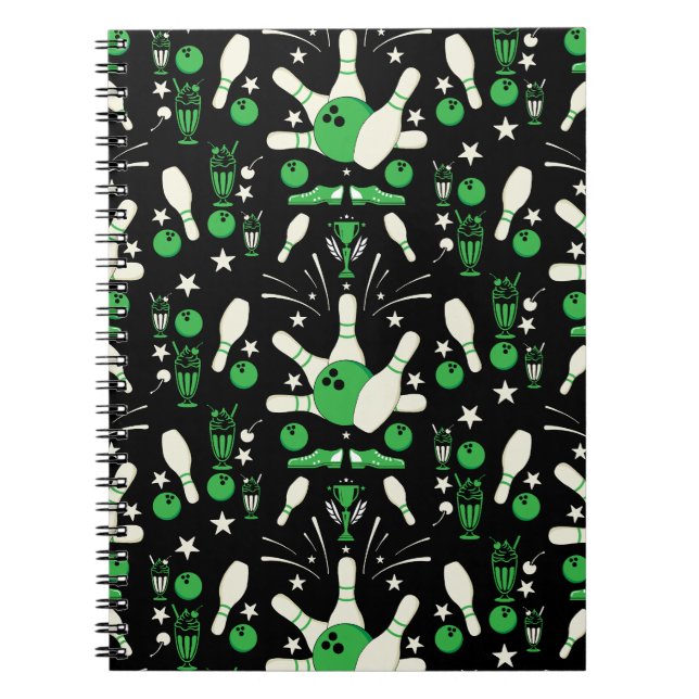 Ten Pin Bowling Home Decor Notebook (Front)