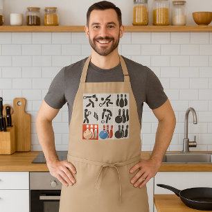 Ten Pin Bowling Icons Apron