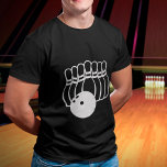 Ten Pin Bowling Team Logo T-Shirt<br><div class="desc">A rack of ten pins and bowling ball. Great for your bowling team,  and all sports fans.</div>