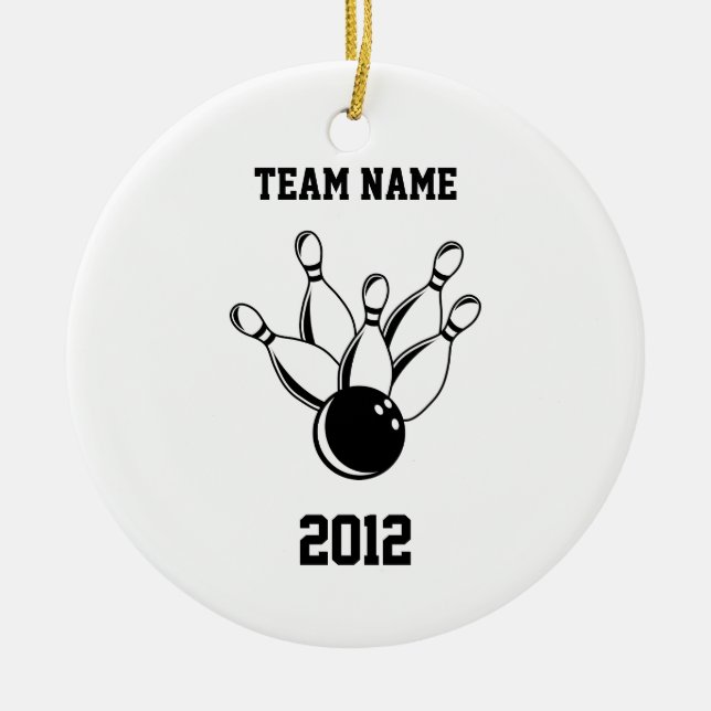 Ten Pin Bowling, Team Name, 2012 Ceramic Ornament (Front)