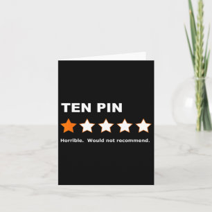 Ten Pin One Star Review Funny Bowling For Bowlers  Card