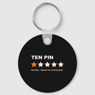 Ten Pin One Star Review Funny Bowling For Bowlers Key Ring