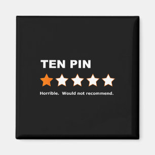 Ten Pin One Star Review Funny Bowling For Bowlers Magnet