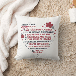 ten reasons why I love you Anniversary poem  Cushion