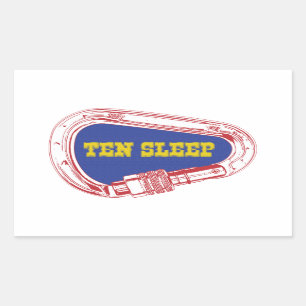 Ten Sleep Rock Climbing Carabiner Rectangular Sticker