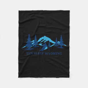 Ten sleep wyoming ski resort skiing skier fleece blanket