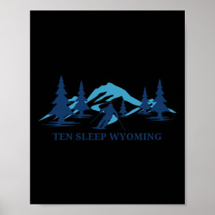 Ten Sleep Wyoming Ski Resort Skiing Skier  Poster
