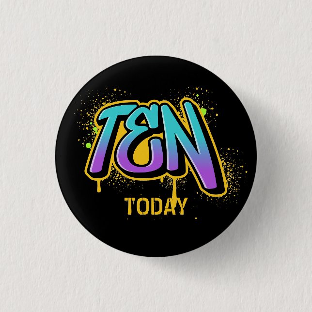Ten Today Birthday 3 Cm Round Badge (Front)