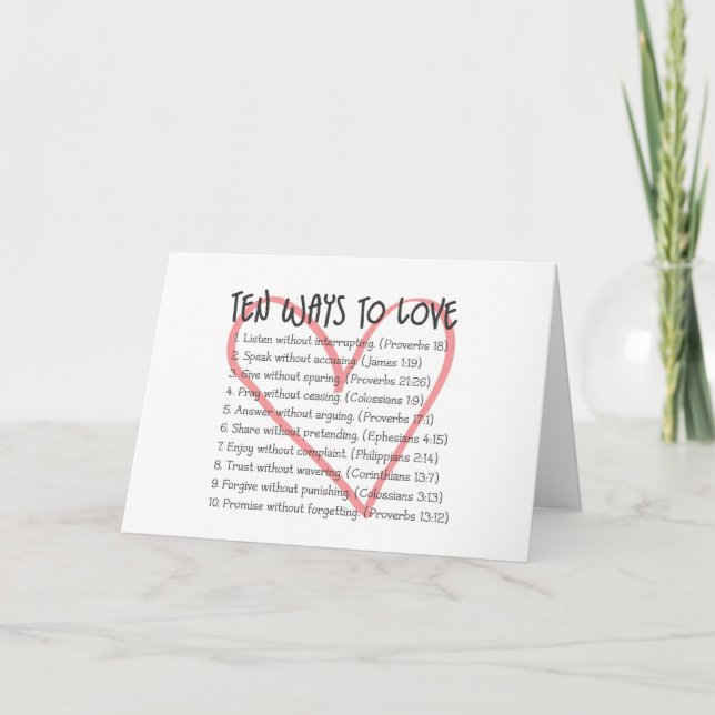 Ten Ways to Love Card (Front)