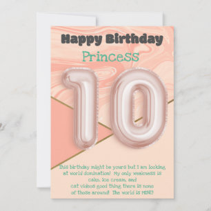 Ten year old girls Happy Birthday card