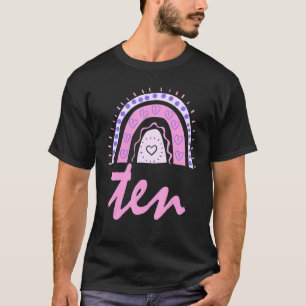 Ten Year Old Rainbow Kids 10th Birthday For Girls  T-Shirt