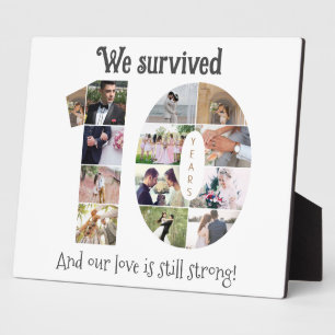 Ten Year Wedding Anniversary Photo Plaque