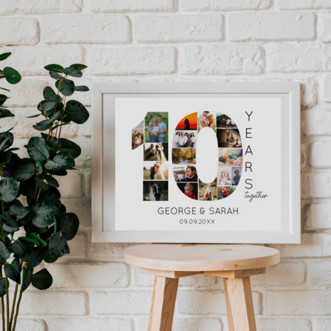 ten Years Together Wedding Anniversary 18 Photo Poster (Creator Uploaded)