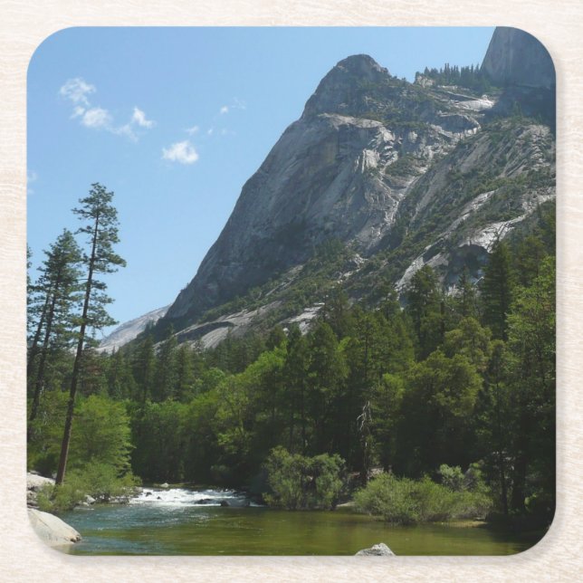 Tenaya Creek in Yosemite National Park Square Paper Coaster (Front)