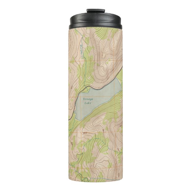 Tenaya Lake, California Topographic Map Thermal Tumbler (Front)