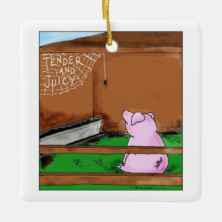 Tender and Juicy Charlotte's Web Cartoon Ceramic Ornament