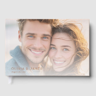 Tender Beige Realistic Photo Guest Book
