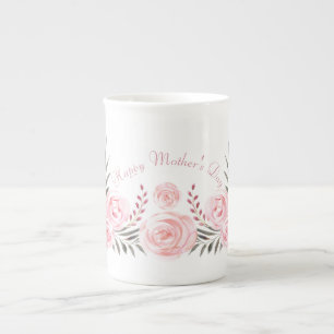 Tender Blushing Roses Personalised Bone China Mug