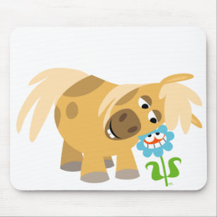 Tender Cartoon Pony and Flower Mousepad